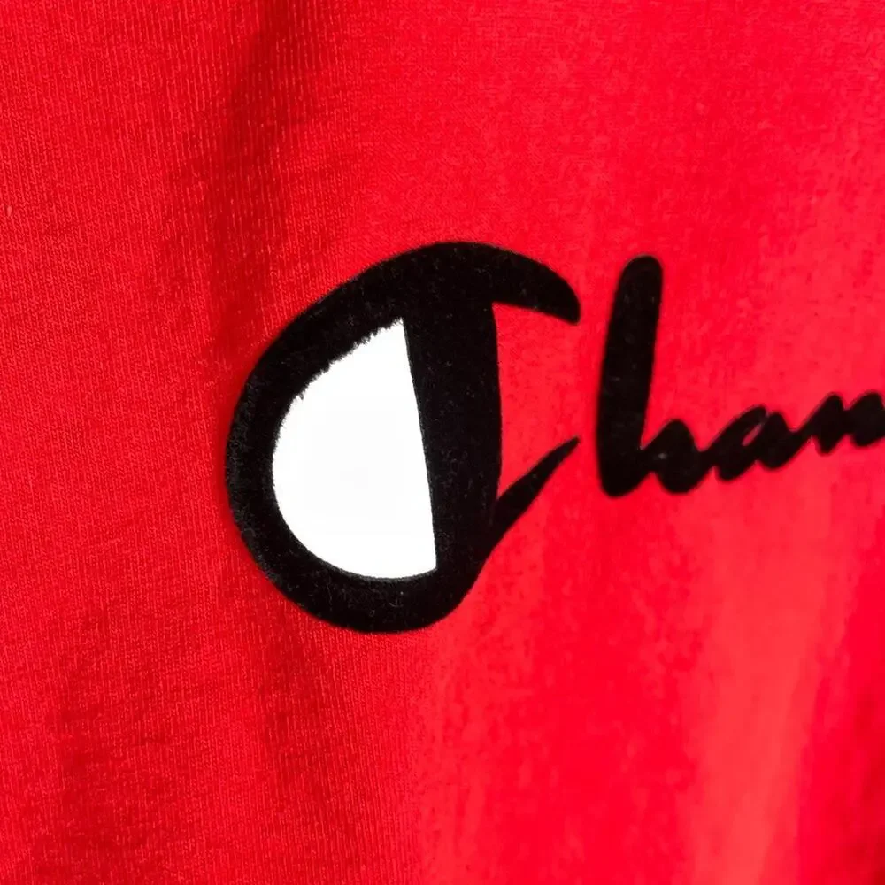 Vintage Champion Red & Black Spell Out T-Shirt - Picture 4 of 9